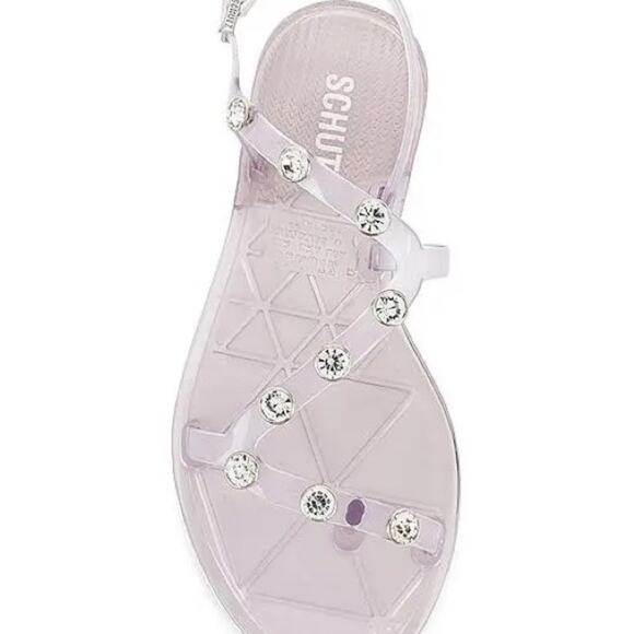 Schutz Bria Crystal Clear Jelly Embellished Sandal with Dust Bag Size 6 NIB - Picture 3 of 13